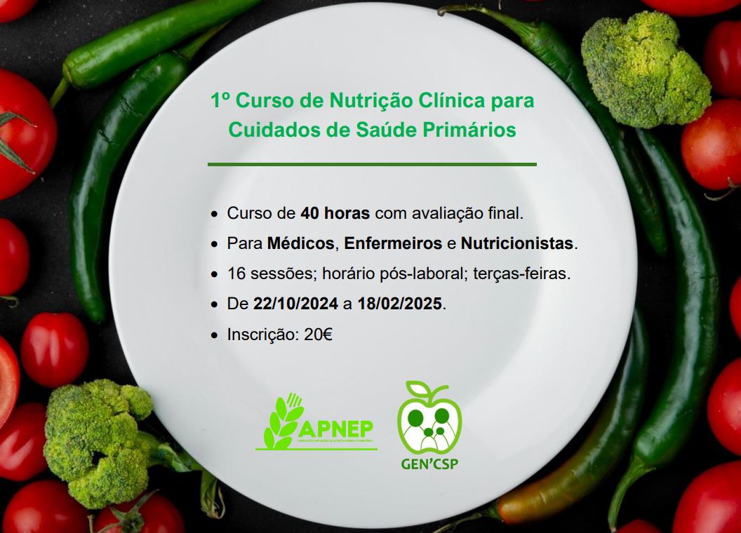 1º Curso de Nutrição Clínica para
Cuidados de Saúde Primários