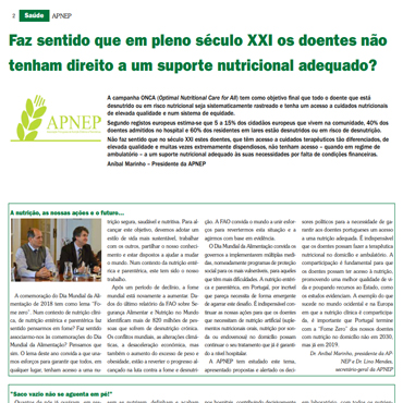 FAZ SENTIDO QUE EM PLENO SÉCULO XXI OS DOENTES NÃO TENHAM DIREITO A UM SUPORTE NUTRICIONAL ADEQUADO?