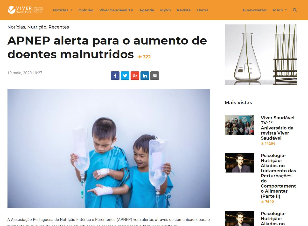 APNEP alerta para o aumento de doentes malnutridos